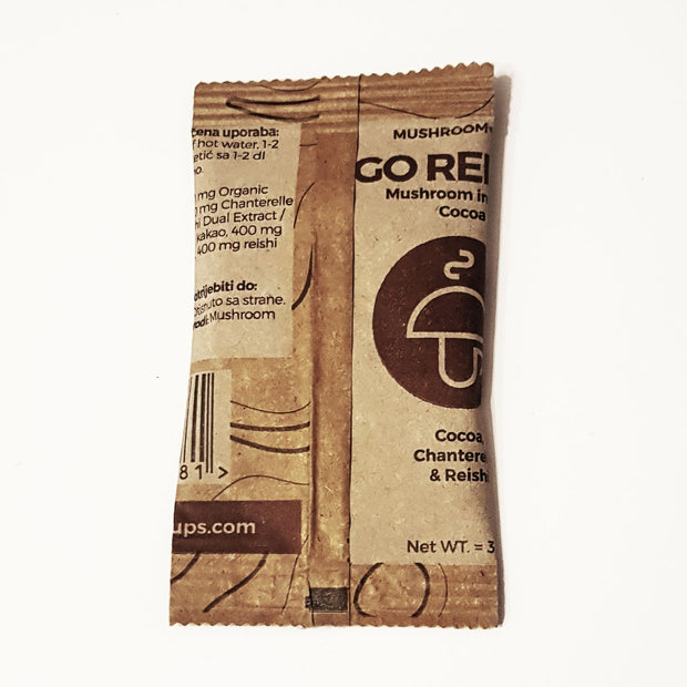 Go Relax – organic instant Cocoa with Chanterelle & Reishi - NEW packaging 15 Servings