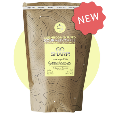 Go Sharp – Gourmet gemahlener Kaffee mit Löwenmähne und Pfifferling