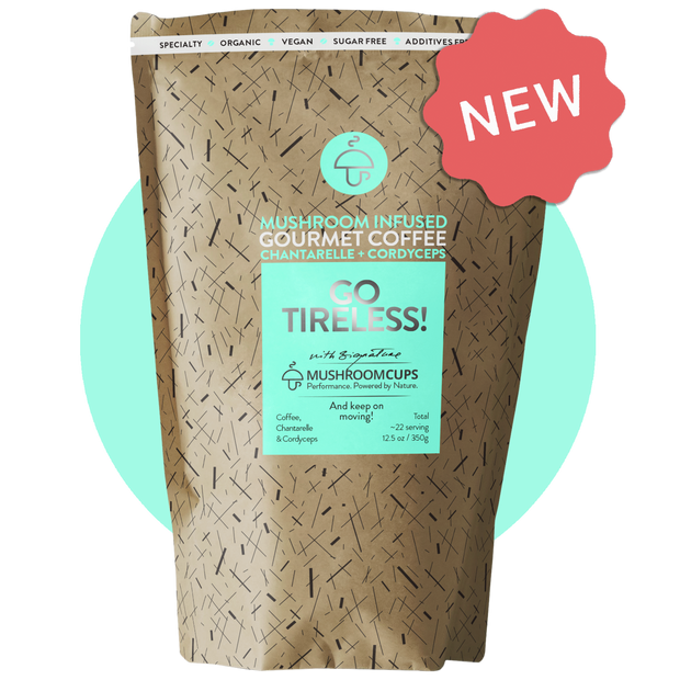 Go Tireless – Gourmet Ground  Coffee with Cordyceps and Chanterelle